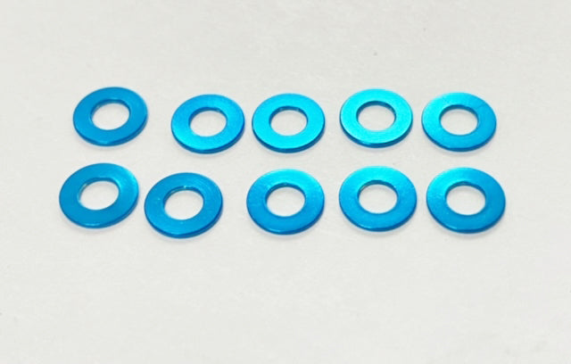 ALUMINUM BALL STUD WASHERS 0.5MM BLUE (10) (8515)