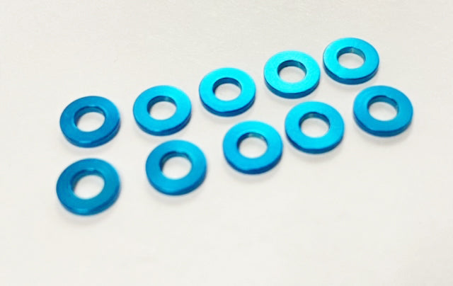 ALUMINUM BALL STUD WASHERS 1MM BLUE (10) (8516)