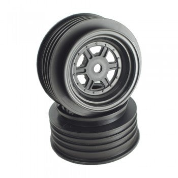 DE Racing Gambler Front Wheels with 12mm Hex / AE Offset / BLACK (DER-GSF-AB)