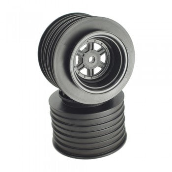 DE Racing Gambler Rear Sprint Wheels with 12mm Hex / AE -TLR / BLACK (DER-GSR-AB)
